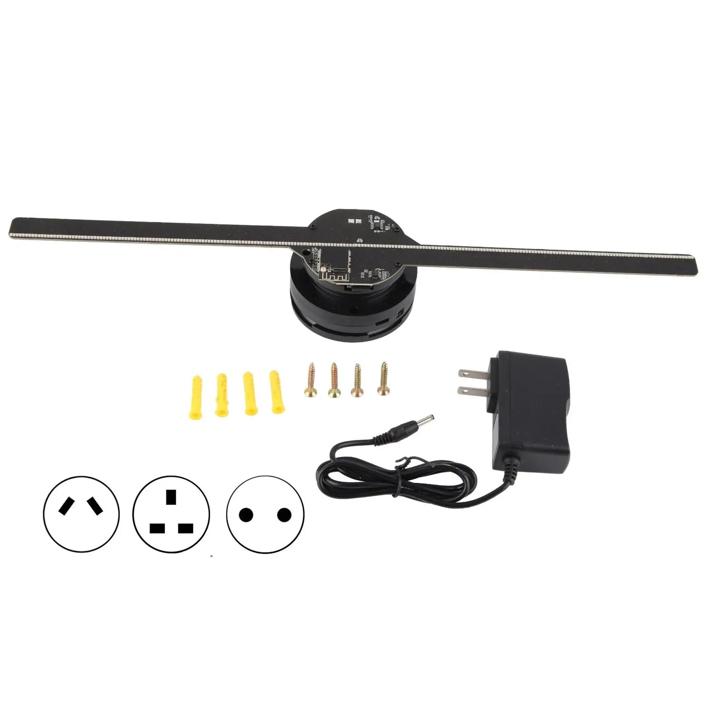 Ventilador Holográfico 3D – Publicidad LED Flotante 42cm
