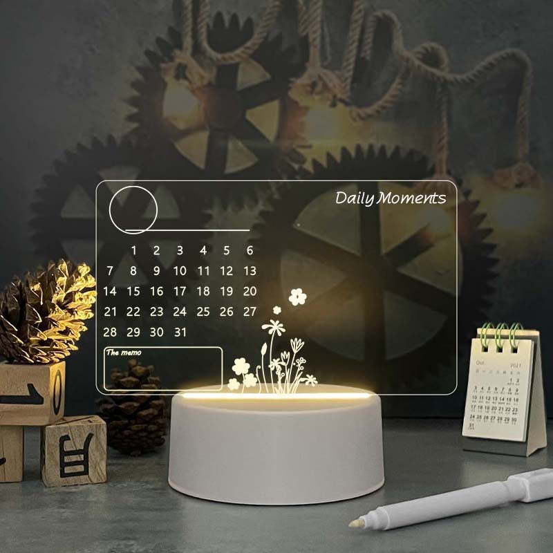 Tablero Calendario Acrílico con Luz LED – Decoración Escritorio